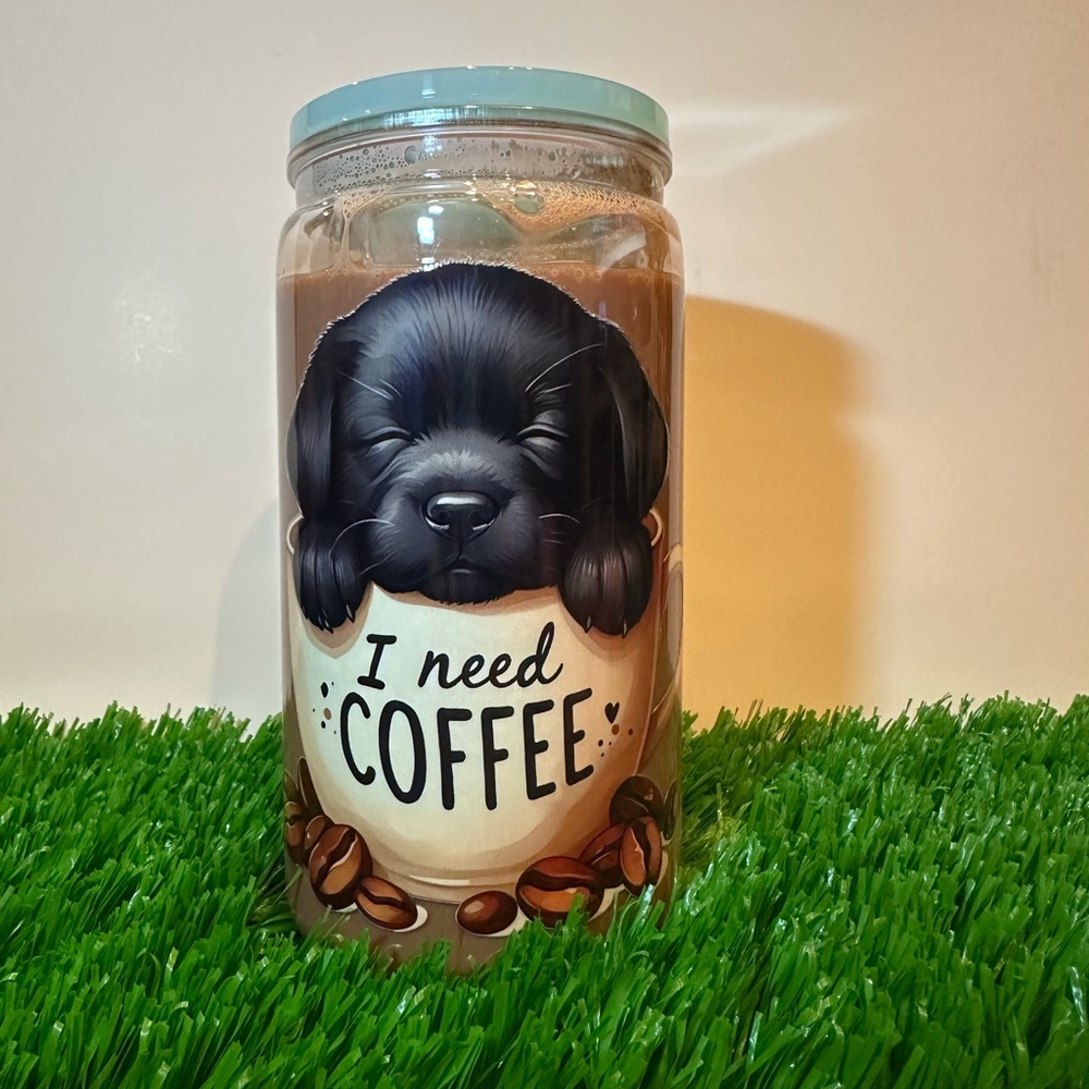 Charming Black Dog Coffee SnowGlobe Tumbler